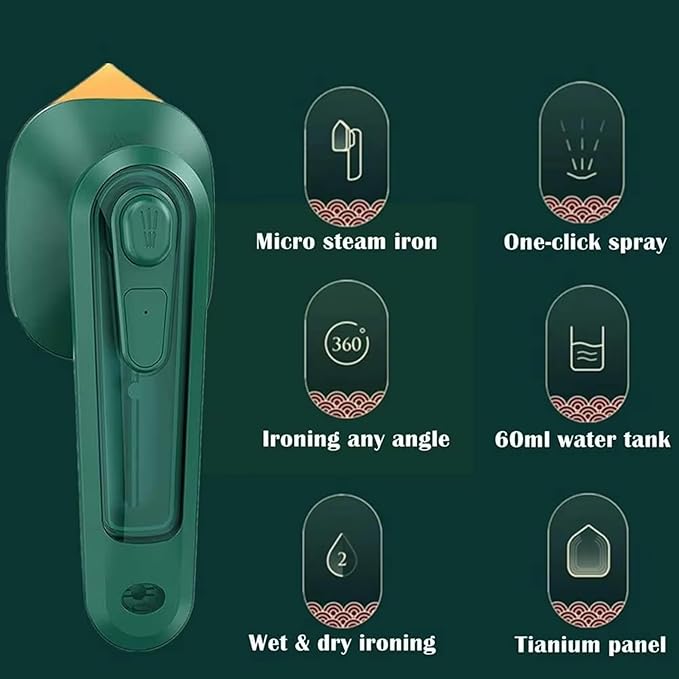 Mini Travel Clothes Steamer & Iron – Wet/Dry Use